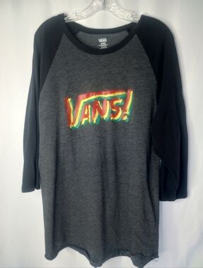 *Vans Long Sleeve Grey/Black Thermal Jersey Size XL